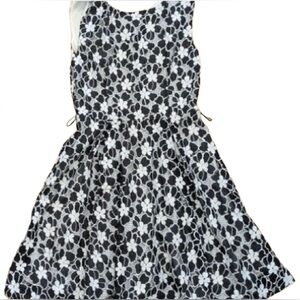 Eclipse Black & White Floral Lace Mini Dress